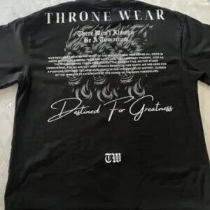 Throne wear Men's T-shirt Size XL Black Cotton Oversized Gym Fitness
